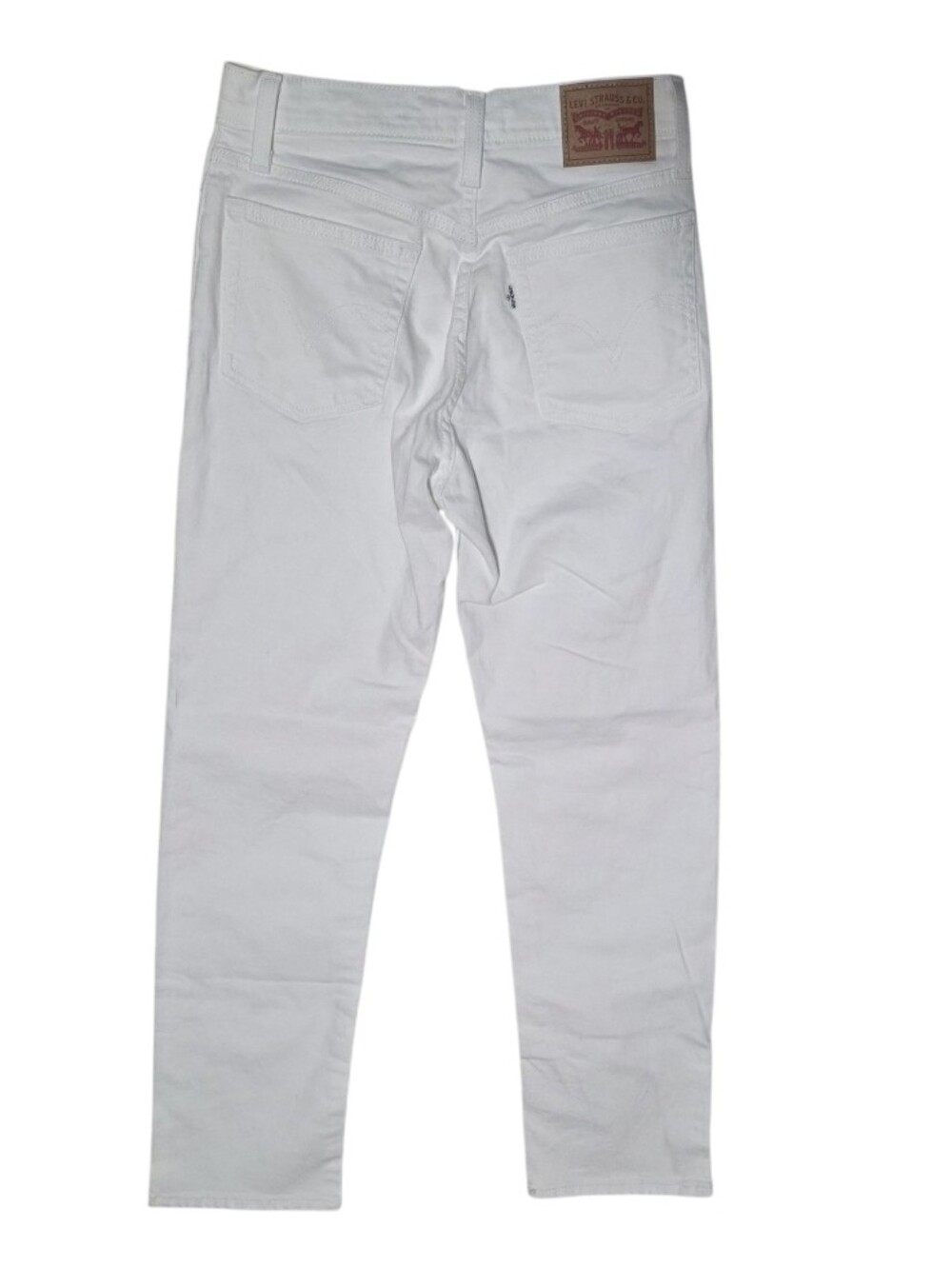 Levi’s Wedgie Straight White Denim Button Fly Jeans Size 27 - Picture 2 of 9